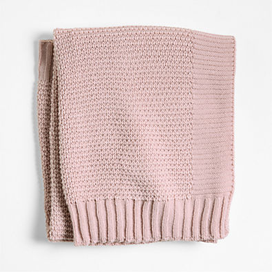 View Bubble Knit Mauve Rose Baby Stroller Blanket details