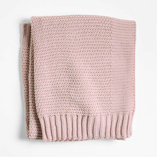 Bubble Knit Mauve Rose Baby Stroller Blanket