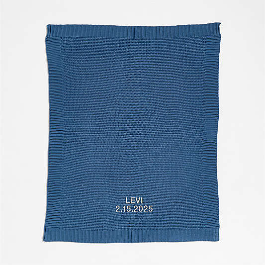 Bubble Knit Light Navy Blue Recycled Baby Stroller Blanket