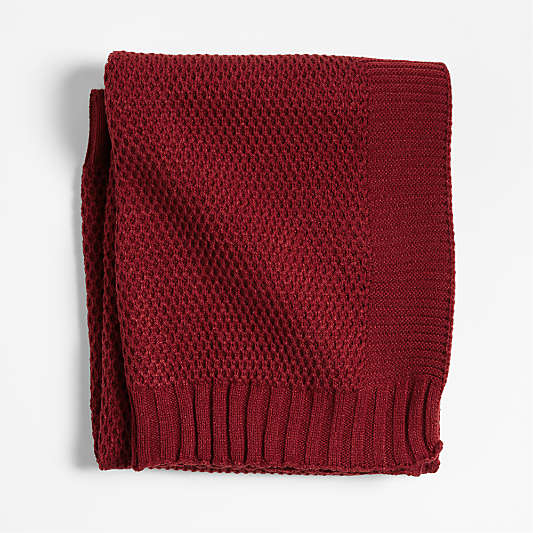 Bubble Knit Luminous Red Recycled Baby Stroller Blanket