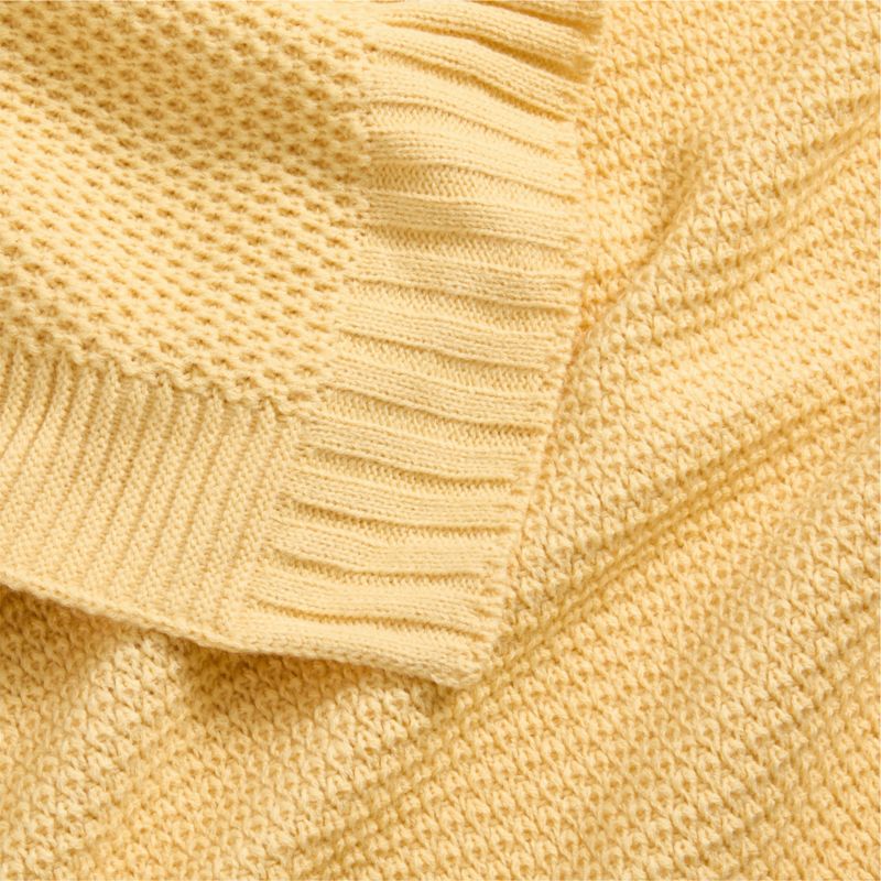 Bubble Knit Straw Yellow Baby Stroller Blanket - image 3 of 5