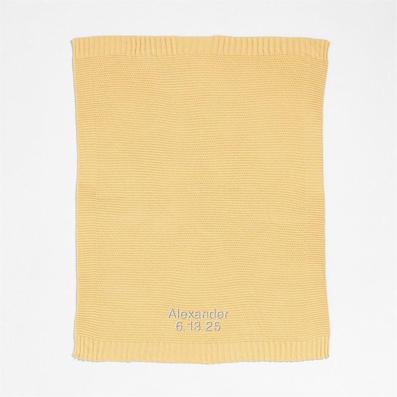 Bubble Knit Straw Yellow Baby Stroller Blanket - image 1 of 5