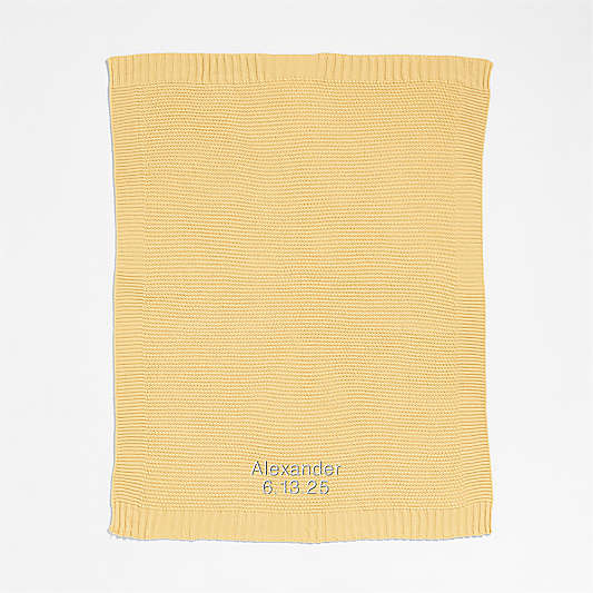 Bubble Knit Straw Yellow Recycled Baby Stroller Blanket