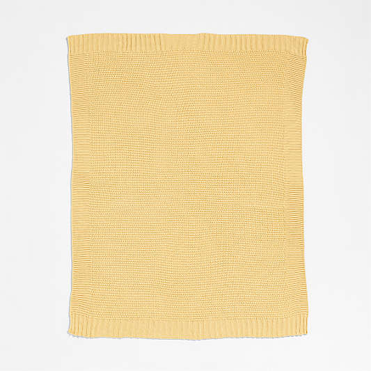 Bubble Knit Straw Yellow Baby Stroller Blanket