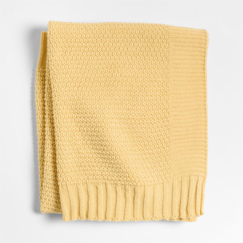 Bubble Knit Straw Yellow Baby Stroller Blanket - image 0 of 5