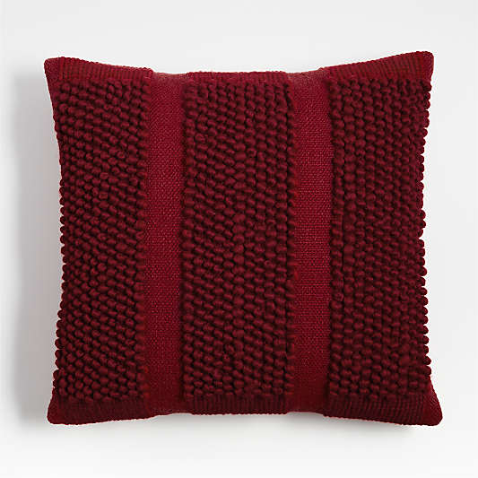 Luminous Red Bubble Wool 23"x23" Holiday Throw Pillow