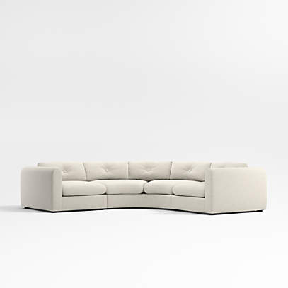 Sectional sofa with on sale curved wedge