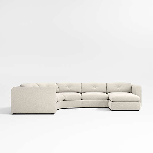 Bucktown Modular 5-Piece L-Shaped Wedge Sectional Sofa with Ottoman