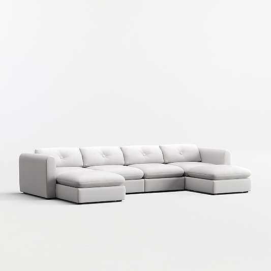 Bucktown Modular 6-Piece U-Shaped Sectional Sofa with Double Ottoman