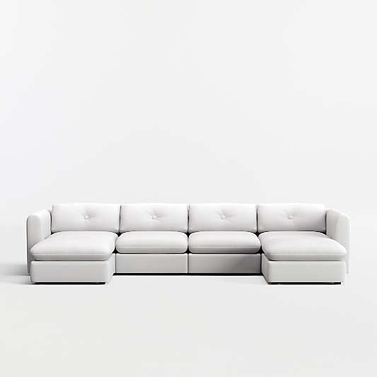 Bucktown Modular 6-Piece U-Shaped Sectional Sofa with Double Ottoman