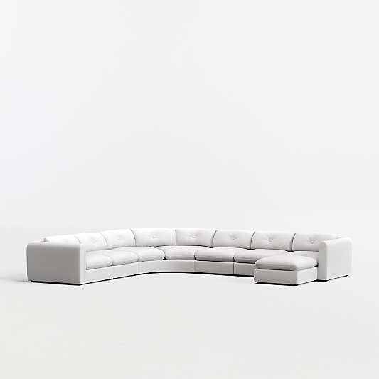 Bucktown Modular 7-Piece L-Shaped Wedge Sectional Sofa with Ottoman