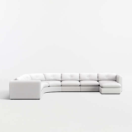 Bucktown Modular 7-Piece L-Shaped Wedge Sectional Sofa with Ottoman