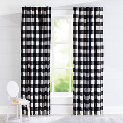 Black Buffalo Check Curtain Crate Kids, Classic Check Shower Curtain Gray Color