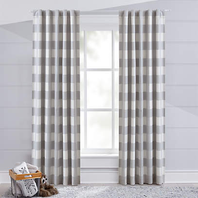 Grey Buffalo Check Blackout Curtain, Grey And Beige Curtains