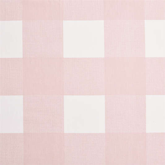 Lilac Rose Buffalo Check Organic Cotton Blackout Window Curtain Panel