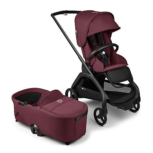 Bugaboo Dragonfly Seat & Bassinet Complete Dark Cherry Red with Black Frame Baby Stroller