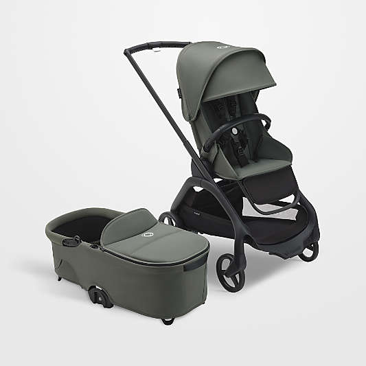 Bugaboo Dragonfly Seat & Bassinet Complete Forest Green with Black Frame Baby Stroller