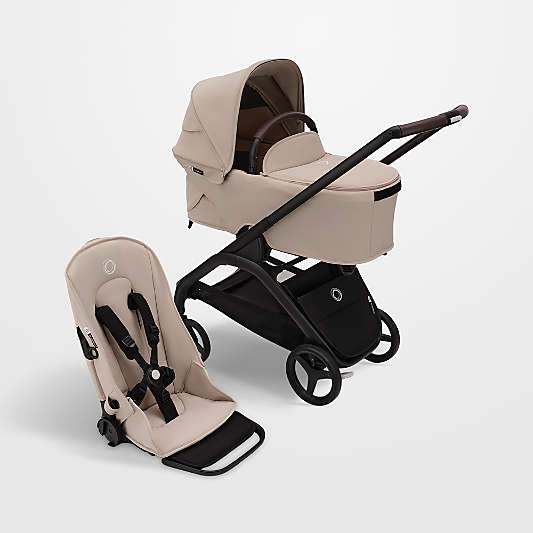 Bugaboo Dragonfly Seat & Bassinet Complete Desert Taupe with Black Frame Baby Stroller