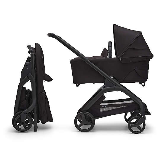Bugaboo Dragonfly Seat & Bassinet Complete Midnight Black with Black Frame Baby Stroller