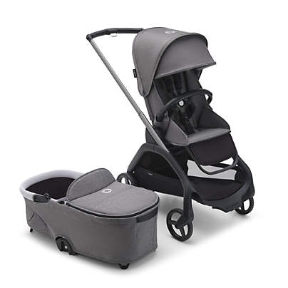 Bugaboo Dragonfly Seat & Bassinet Complete Grey Melange with Graphite Grey Frame Baby Stroller