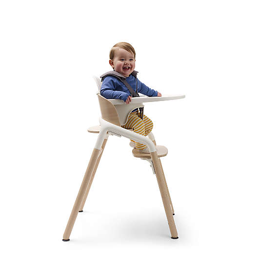 Bugaboo Giraffe White and Neutral Wood Baby High Chair Complete