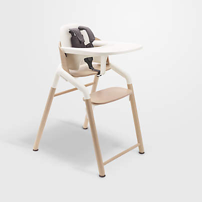 Bugaboo Giraffe White and Neutral Wood Baby High Chair Complete