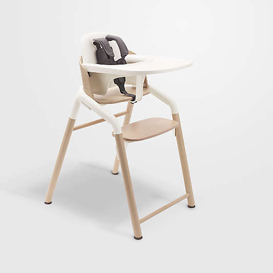 Bugaboo Giraffe White and Neutral Wood Baby High Chair Complete