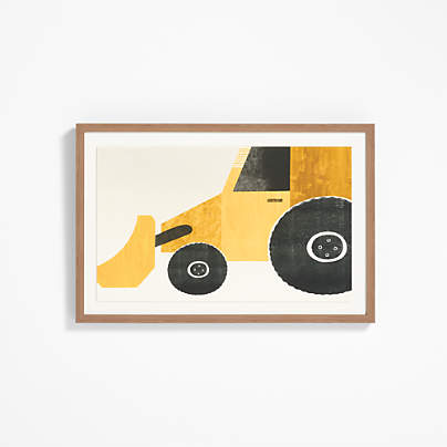 Bulldozer Large Framed Wall Art Print