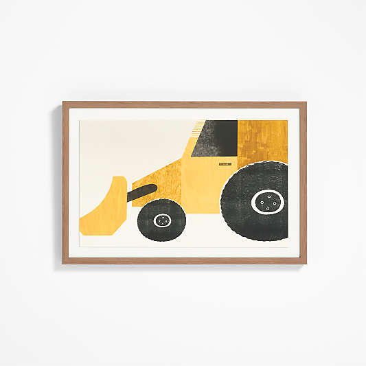 Bulldozer Large Framed Wall Art Print