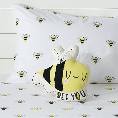 View "Bee You" Bumble Bee Throw Pillow details