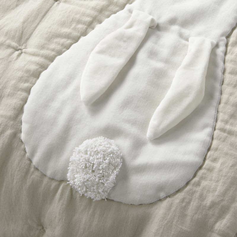 Hoppy Tails Pom Pom Baby Crib Quilt - image 2 of 6