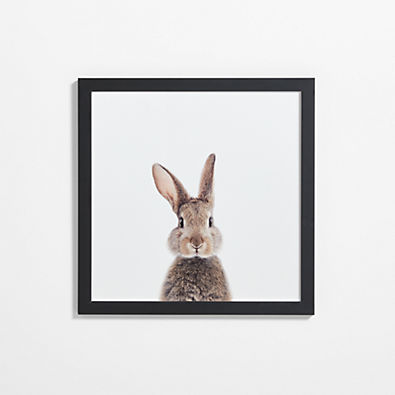 View Baby Bunny Black Wood Framed Wall Art Print details