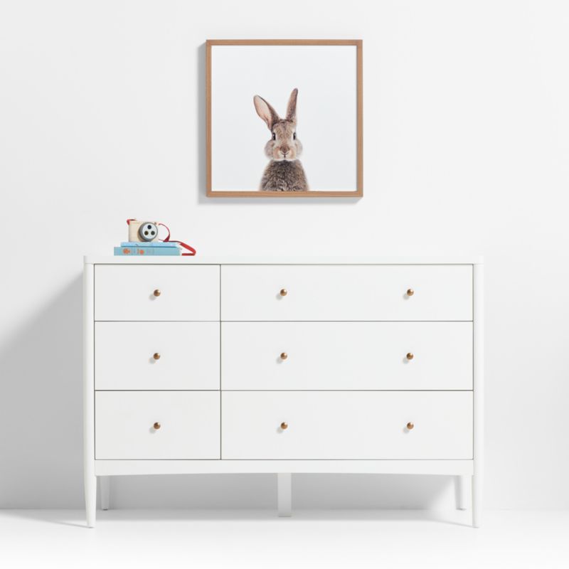 Baby Bunny Walnut Wood Framed Wall Art Print - image 1 of 7