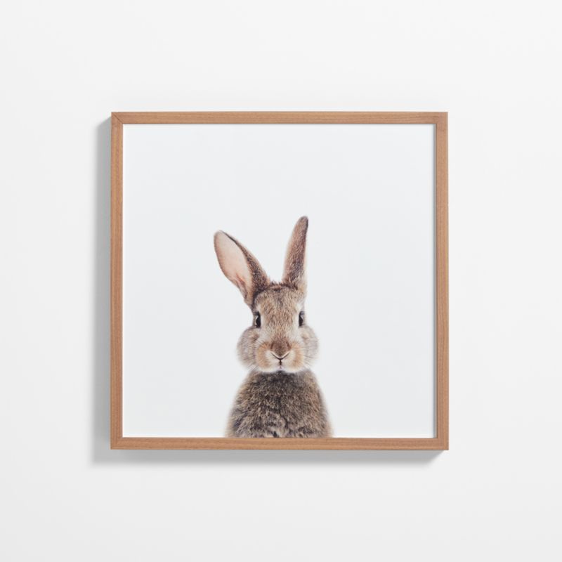 Baby Bunny Walnut Wood Framed Wall Art Print - image 0 of 7