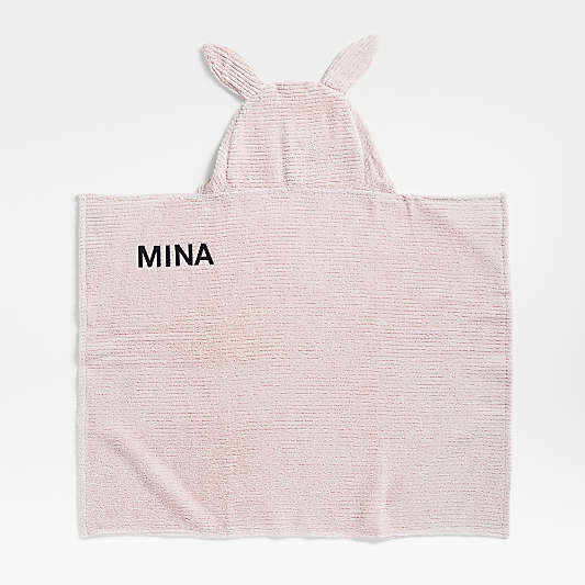 Bunny Mauve Rose Organic Cotton Hooded Baby Towel