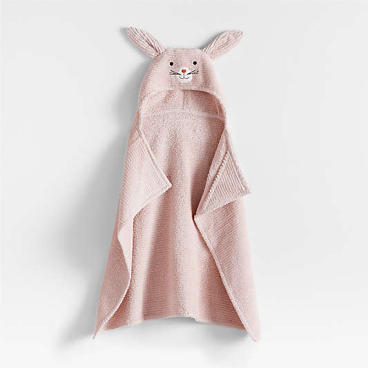 Bunny Mauve Rose Organic Cotton Hooded Baby Towel