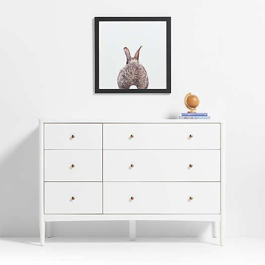 Baby Bunny Tail Black Wood Framed Wall Art Print