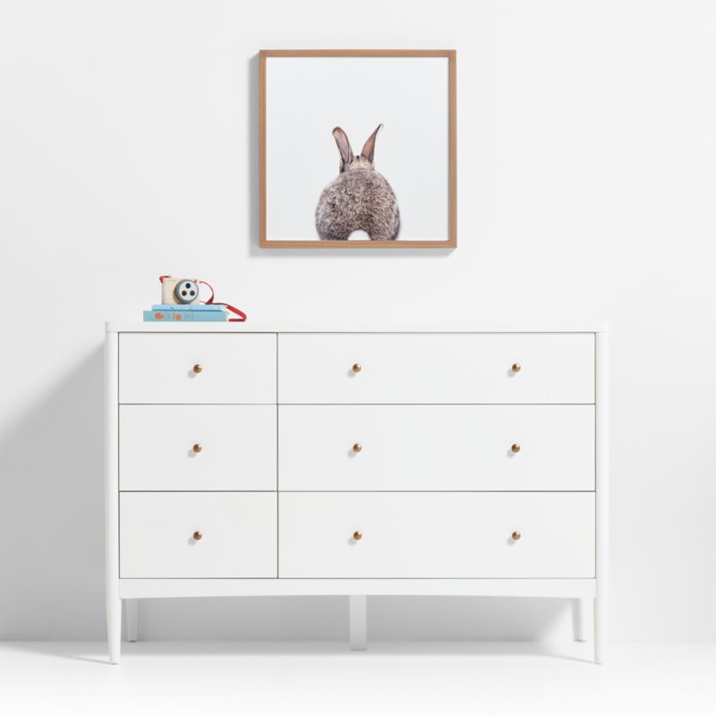 Baby Bunny Tail Walnut Wood Framed Wall Art Print - image 1 of 7