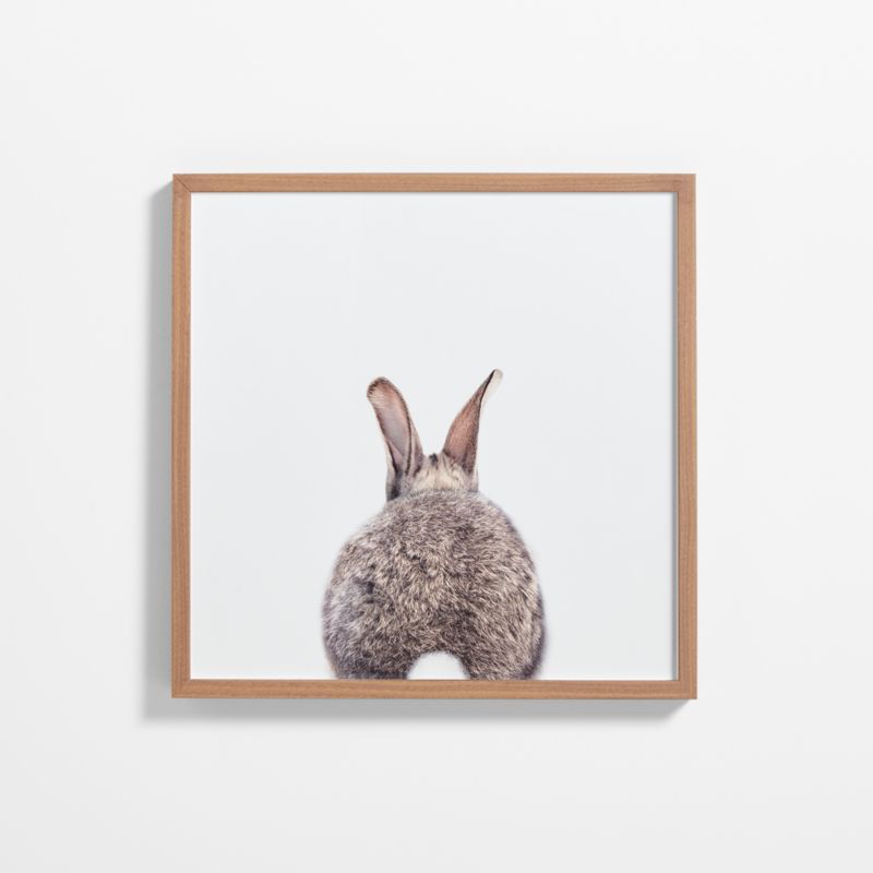 Baby Bunny Tail Walnut Wood Framed Wall Art Print - image 0 of 7