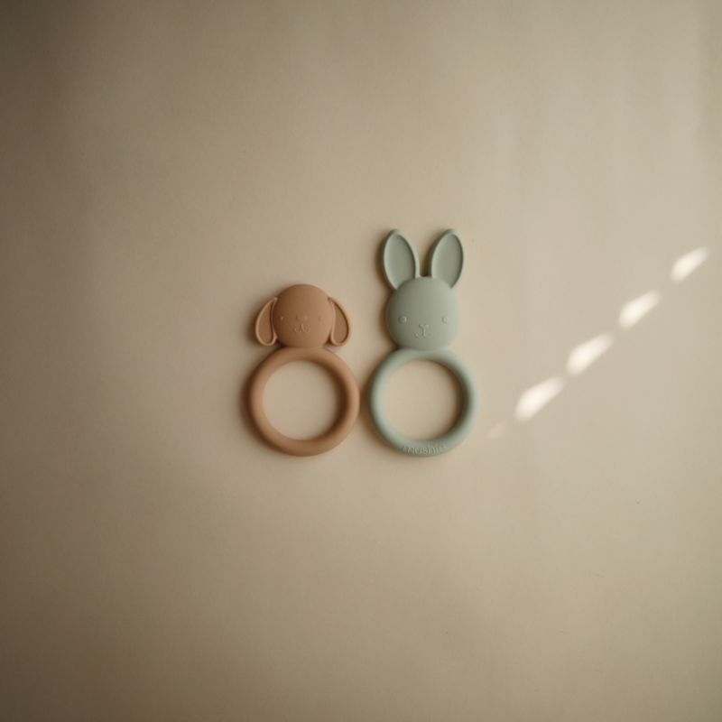 Mushie Green Bunny Silicone Baby Teether - image 5 of 7