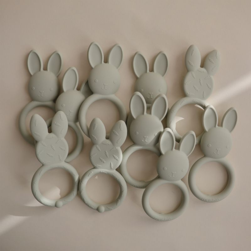 Mushie Green Bunny Silicone Baby Teether - image 3 of 7