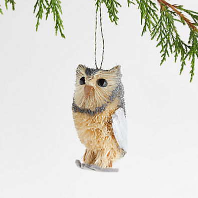 View Silver Buri Owl Christmas Tree Ornament details