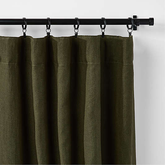 Burnt Green EUROPEAN FLAX ™-Certified Linen Window Curtain Panel