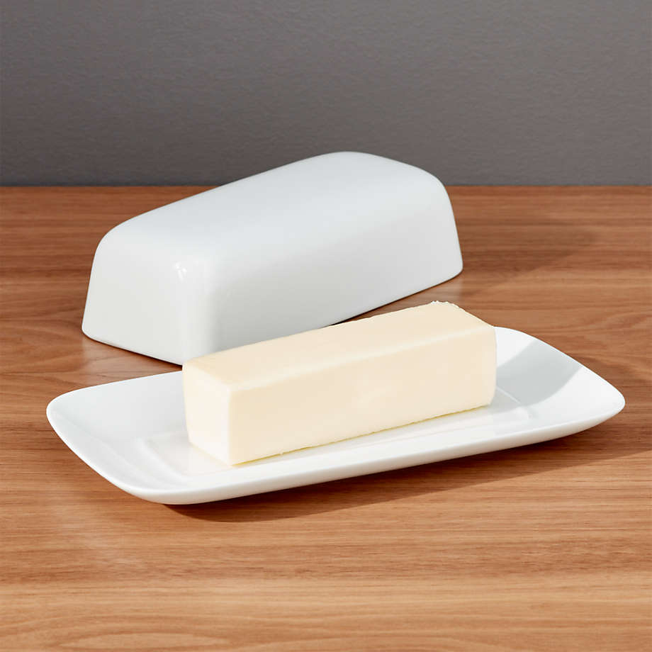 White Porcelain Covered Butter Dish + Reviews