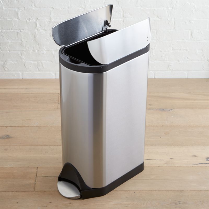 simplehuman ® 30-Liter/8-Gallon Stainless Steel Butterfly Step Trash Can