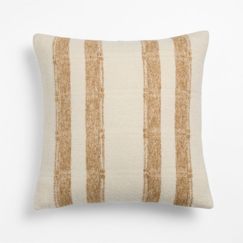 Bowly Wool Blend 20"x20" Camel Tan Throw Pillow Cover - image 2 of 5
