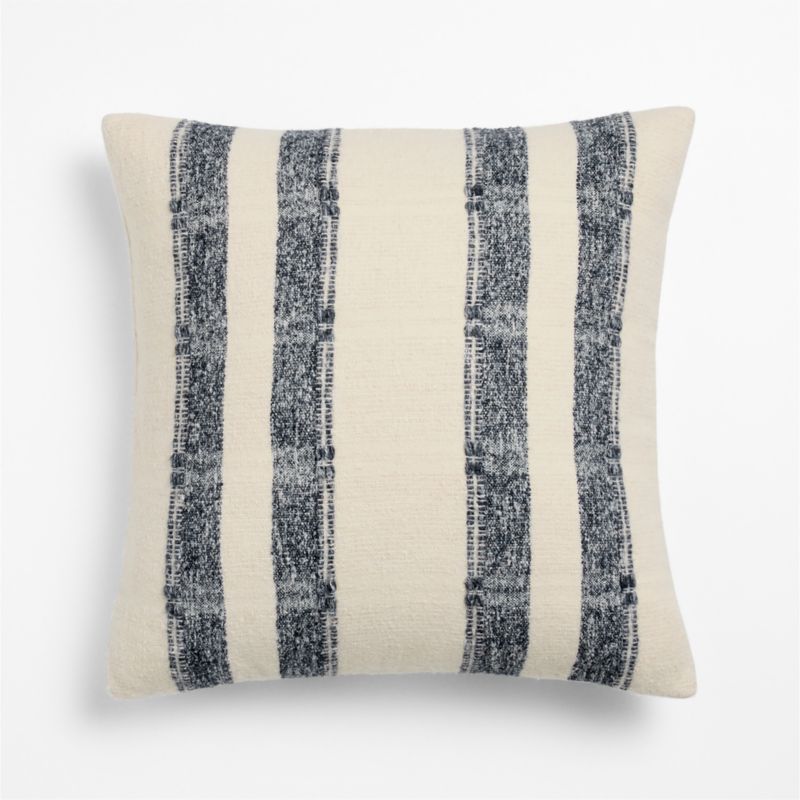 Bowly Wool Blend 20"x20" Deep Indigo Throw Pillow Cover - image 2 of 4