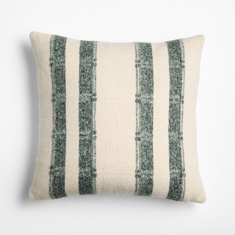 Bowly Wool Blend 20"x20" Spruce Green Throw Pillow Cover - image 1 of 4