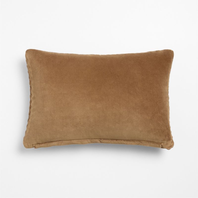 Bowen Ribbed Velvet 22"x15" Brulee Brown Throw Pillow Cover - image 2 of 4