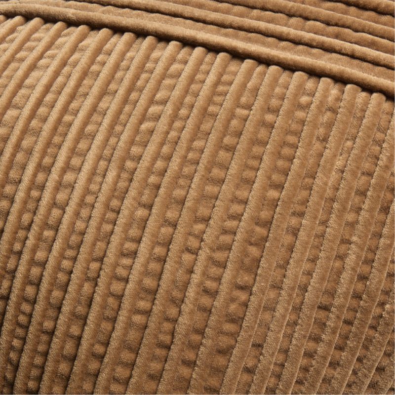 Bowen Ribbed Velvet 22"x15" Brulee Brown Throw Pillow Cover - image 1 of 4